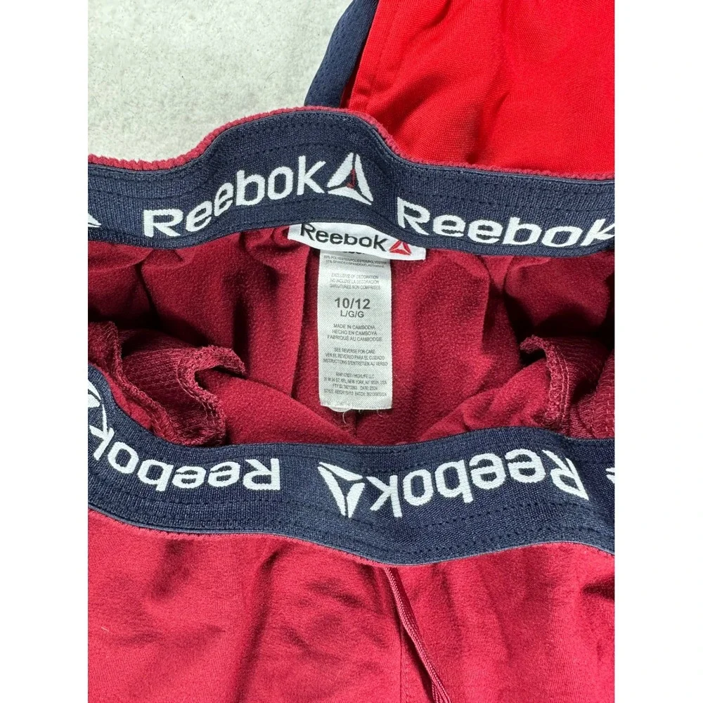Boys Adidas Reebok Athletic Shorts Bundle Blue Red Burgundy Size M L XL 10 12 14